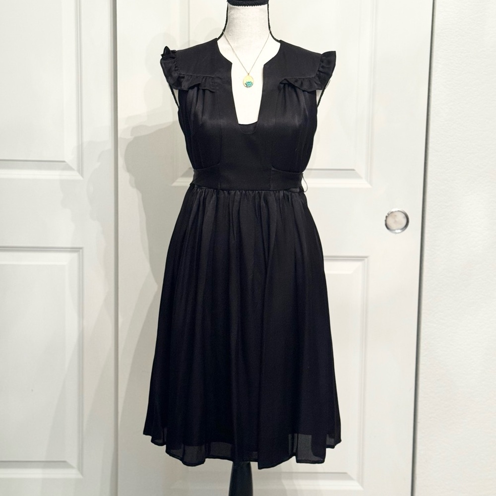 Banana Republic New Black Silk Empire Wrap Dress, Size 0